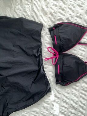 Jag Jeans Black Bikini Set Women’s Medium with Hot Pink Trim !